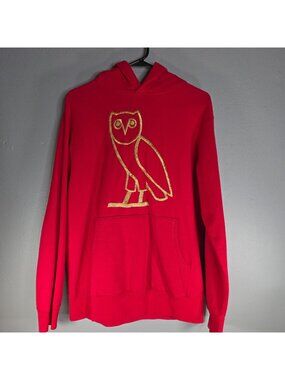 OVO Style Gold Owl Hoodie Red Men's Large October's Very Own Drake Pullover L